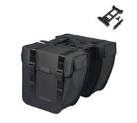 Basil Tour MIK Double Bag - 28L, Black, Robust and Weatherproof, Includes Lockable MIK System, Ideal for Shopping and Cycling