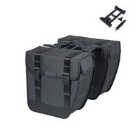 Basil Tour Waterproof Double Bag MIK - 28L, Black, Waterproof, Includes Lockable MIK System, Ideal for Shopping and Tours