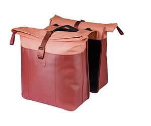 Basil Vive Single Bicycle Pannier Rack - Waterproof 15-20L - with Laptop Compartment - Reflective - Made of Recycled Material - MIK Hooks - 29 x 11 x 34 cm - Red/Black
