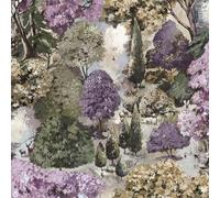 Basildon Forest Woodland Animal and Forest Themed Hand-Painted Look Victorian Style Tapestry Wallpaper for Bedrooms, Living Rooms Mulberry Purple/Green Holden 13930