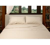 Basile Milano - Pure Cotton Percale Plain Beige Double Bed Sheet Set