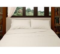 Basile Milano - Pure Cotton Percale Plain White Double Bed Sheet Set