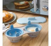 Coopers of Stortford - Double Microwave Egg Poacher for Quick and Easy Poached Eggs - Food-Grade Plastic Egg Maker, High-Temperature Resistant and Dishwasher Safe