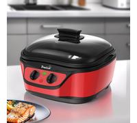 Basilico One-Pot Wonder 8-in-1 Multicooker, 5L Non-Stick Bowl with Glass Lid in Red Basilico Red