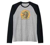 Basilisk Fantasy Creature Spiral Art Design Raglan Baseball Tee