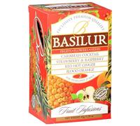 BASILUR Fruit Infusions - Caffeine-Free Fruit Tea, 4 Flavors in Sachets 25 x 1.8 g (x1)
