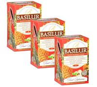 BASILUR Fruit Infusions - Caffeine-Free Fruit Tea, 4 Flavors in Sachets 25 x 1.8 g (x3)