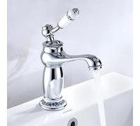 Basin Bath Faucet European Retro Single Handle Black Chrome for Cold and Hot Water Sink Mixer Tap Mixer (Electroplating)
