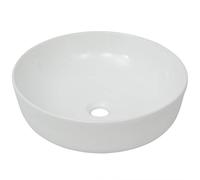 vidaXL Basin Ceramic Round Black 41.5x13.5cm Bathroom Countertop Wash Sink