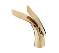 Basin Faucet Bathroom Copper Faucet Rose Gold Sink Mixer Tap Toilet Sink Hot Cold Single Handle Leaf-Shape Sink Faucet 5 Colors(Gold)