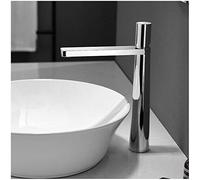 Basin Faucet Brass Bathroom Deck Mounted Single Handle Hot and Cold Water Mixer Tap, Short Brushed Finish, for Elegant Bathroom Update