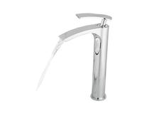 Basin Faucet Brass Mixer Hot Cold Mixer Basin Tap, White/Chrome/Black/Gold Bathroom Waterfall Faucets(Chrome Polish high)