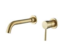 Basin Faucet Concealed Wall Mounted for Bathroom Faucets Bath Basin Sink Tap Bathtub Hot and Cold Water Mixer for Shower(Brushed Gold 26cm)