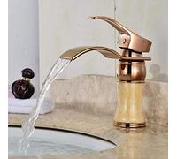 Basin Faucet Euro Retro Style Bathroom Color Painted Basin Sink Faucets Rose Gold Mixer Tap Single Handle Deck-Mount-Rose_