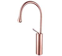 Basin Faucet, Refined Copper Hot and Cold Water Mixer Tap, 360°Rotation Single Handle Single Hole Sink Faucet, Drop Shape, All Copper Spool,D(D)