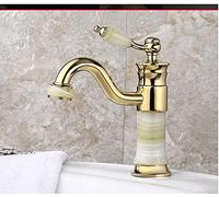 Basin Faucet Water Mixer Tap Bathroom Vessel Basin Water Sink Mixer Gold Light Luxury North Europe Style Brass and Jade (Color : Purple)