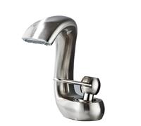 Basin Faucet, Waterfall Design, Hot and Cold, Full Copper Construction for Bathroom Cabinets, Under Counter Installation, Contemporary Chrome Finish