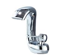 Basin Faucet, Waterfall Design, Hot and Cold, Full Copper Construction for Bathroom Cabinets, Under Counter Installation, Contemporary Chrome Finish