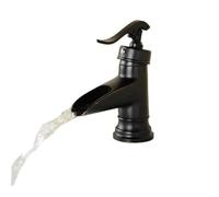 Basin Faucets Antique Brass Waterfall Bathroom Vessel Sink Faucet Single Handle Deck Wash Mixer Water Tap WC Taps(SLT8051G)