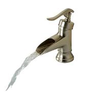 Basin Faucets Antique Brass Waterfall Bathroom Vessel Sink Faucet Single Handle Deck Wash Mixer Water Tap WC Taps(SLT007SS)