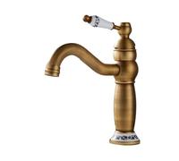 Basin Faucets Antique Bronze Solid Brass Bathroom Sink Faucet, with Ceramic Single Handle Hole Washbasin Mixer Tap WC Tap AF1080(Short)