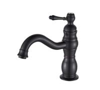 Basin Faucets Brass Oil Rubbed Bronze Black Bathroom Sink Faucet Countertop Deck Hot Cold Mixer Water Taps,Easy Install