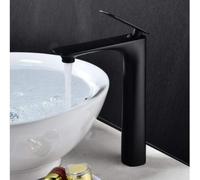 Basin Faucets Gold Sink Faucet Bathroom Single Handle Mixer Tap Bath Tall Brass Water Crane(Black Tall)
