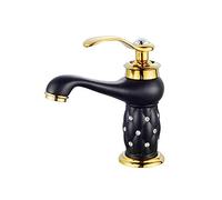 Basin Faucets Luxury Euro Gold with Diamond Brass Made Bathroom Faucet Mixer Tap Single Handle Hot & Cold Washbasin Tap Mixer (Color : Dzlt88881gb)