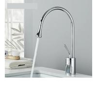 Basin Faucets Modern Basin Faucet Brushed Gold Black Silver Deck Mounted Sink Tap Mixer Hot & Cold Brass for Bathroom(Chrome Medium)