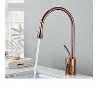 Basin Faucets Modern Basin Faucet Brushed Gold Black Silver Deck Mounted Sink Tap Mixer Hot & Cold Brass for Bathroom(Rose Gold Medium)