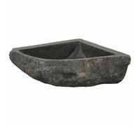 Basin Grey River stone Bathroom Fixture Rustic Sink Indoor Outdoor vidaXL