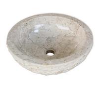 Basin Marble 40cm Bathroom Sink Washing Bowl Furniture Black/White vidaXL