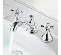 Basin Mixer Tap 3 Hole Basin Tap for Bathrooms Double Cross Handle Bathroom Sink Taps Brass Hot and Cold Black Made in China LWX