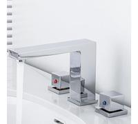 Basin Mixer Tap 3 Hole Basin Tap for Bathrooms Dual Lever Bathroom Sink Taps Three Hole Brass Hot and Cold Chrome Made in China LWX