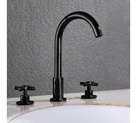 Basin Mixer Tap 3 Hole Basin Tap for Bathrooms Swivel Spout Bathroom Sink Taps Double Cross Handle Hot and Cold Chrome Made in China LWX