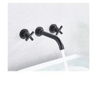 Basin Mixer Tap Bathroom Basin Faucet Brushed Golden Concealed Wall Mounted Faucet Tap 360 Rotation Single Handle Hot Cold Water Bath Mixer Tap(Matte Black A)
