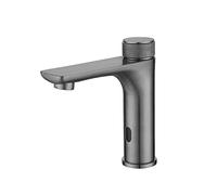 Basin Mixer Tap Bathroom Sink Taps Automatic Sink Sensor Taps for Bathroom Sink, Sensor Touchless Basin Faucet Gun Grey Lavatory Sink Faucet