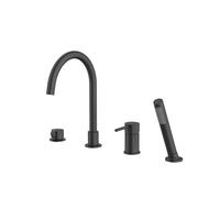 Basin Mixer Tap Bathroom Sink Taps Bath Mixer Taps with Shower Black Bathroom Tub Tap 360 Rotating Tap Gooseneck Single Lever Shower Mixer Tap Lavatory Sink Faucet