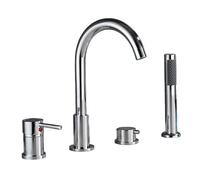 Basin Mixer Tap Bathroom Sink Taps Bath Shower Mixer Chrome 3 Hole Single Lever with Long Swivel Spout Bathroom Hot Cold Water Lavatory Sink Faucet