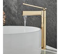Basin Mixer Tap Bathroom Sink Taps Bathroom Sink Taps Gold One Hole Cold and Hot Water Taps for Bathroom Basin-Tall Lavatory Sink Faucet