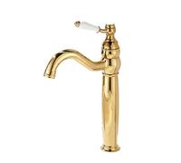 Basin Mixer Tap Bathroom Sink Taps Bathroom Sink Taps Vintage Brass, 360° Swivel Spout Single Lever Gold High Lavatory Sink Faucet