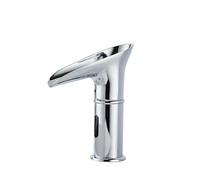 Basin Mixer Tap Bathroom Sink Taps Sensor Taps with Led Waterfall Tap Set Hot and Cold Automatic Battery Powered,Chrome,Low Lavatory Sink Faucet