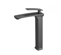 Basin Mixer Tap Bathroom Sink Taps Single Hole Grey Brass Mixer Tap One Hole Bathroom Sink, Grey Tall Lavatory Sink Faucet