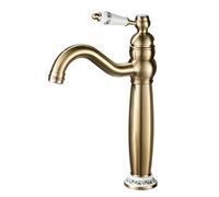 Basin Mixer Tap Bathroom Sink Taps Vintage Single Hole Basin Tap, Brass Single Handle Black Antique High Lavatory Sink Faucet