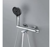 Basin Mixer Tap Bathroom Sink Taps Wall Mounted Bath Tap Chrome with Shower 90 Degree Swivel Tap Single Lever Shower Mixer Lavatory Sink Faucet