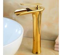 Basin Mixer Tap Bathroom Sink Taps Waterfall Mixer Tap Gold One Hole Mixer Tall Lavatory Sink Faucet