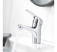 Basin Mixer Tap Bevankly Brass Bathroom Sink Tap Chrome Bathroom Hot and Cold Water Basin Mixer Taps Single Lever Mono Cloakroom Mixer Taps with G1/2 Adaptor