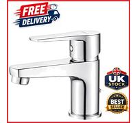 Basin Mixer Tap Chrome Finish 65mm Spout Height for Deck Mount Installation