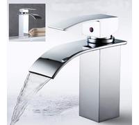 Basin Mixer Tap Chrome Small Square Sink Mono Waterfall Bathroom Hot&Cold Faucet