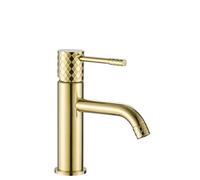 Basin Mixer Tap Rea Lungo Diamond Gold Low, Brass